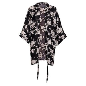 Spiritual Gangster Black Floral Maya Kimono